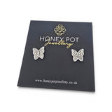 Beautiful Butterfly Crystal Stud Earring | Stainless Steel