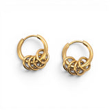 Multi Ring Pendant Charm Hoop Earring | Stainless Steel