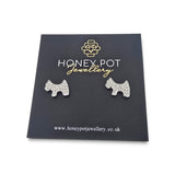 Cute Scottie Dog Stud Earrings | Stainless Steel