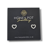 Sweetheart Crystal Open Stud Earrings | Stainless Steel