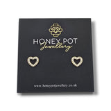 Sweetheart Crystal Open Stud Earrings | Stainless Steel